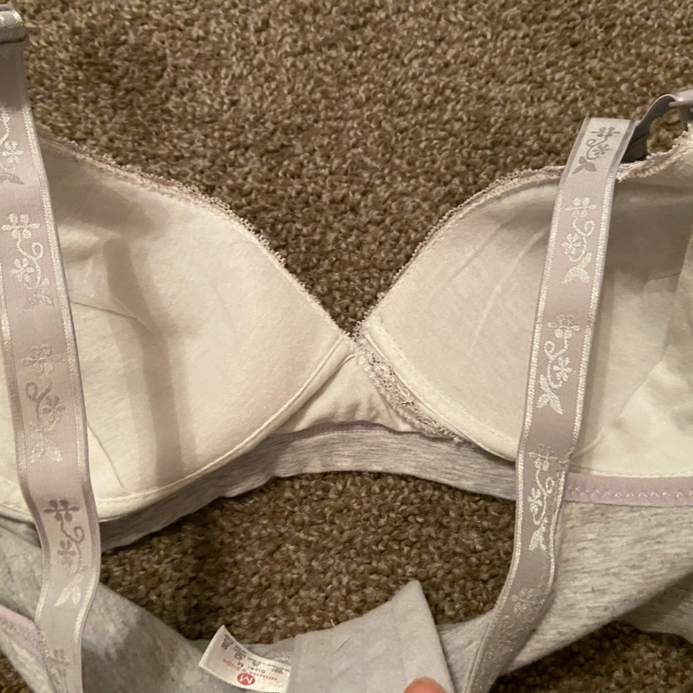 Women's Lace Trim Bras - Pink and Gray - Picture 9 of 13